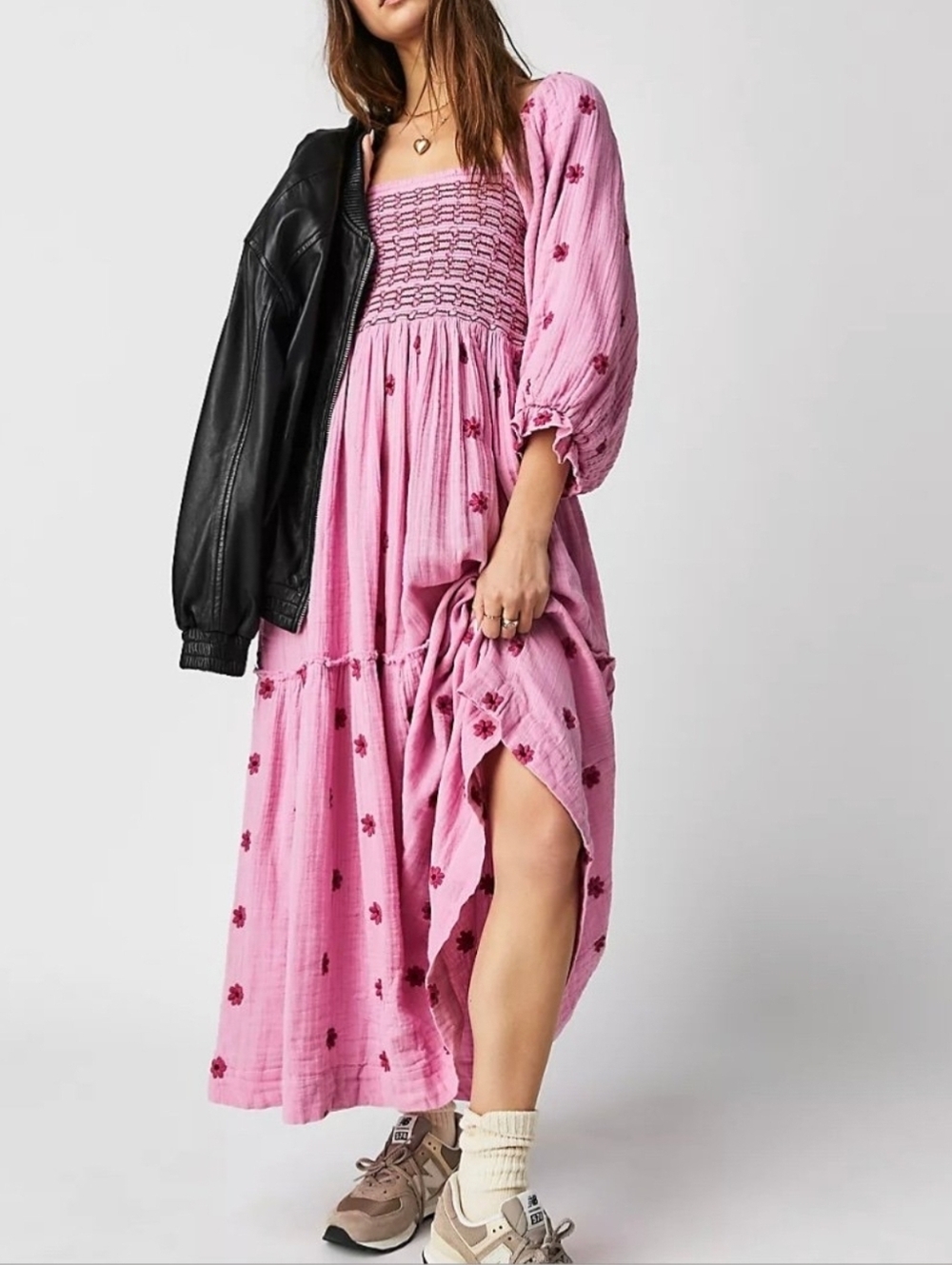 Free People Dahlia Embroidered Gauze Dress XL